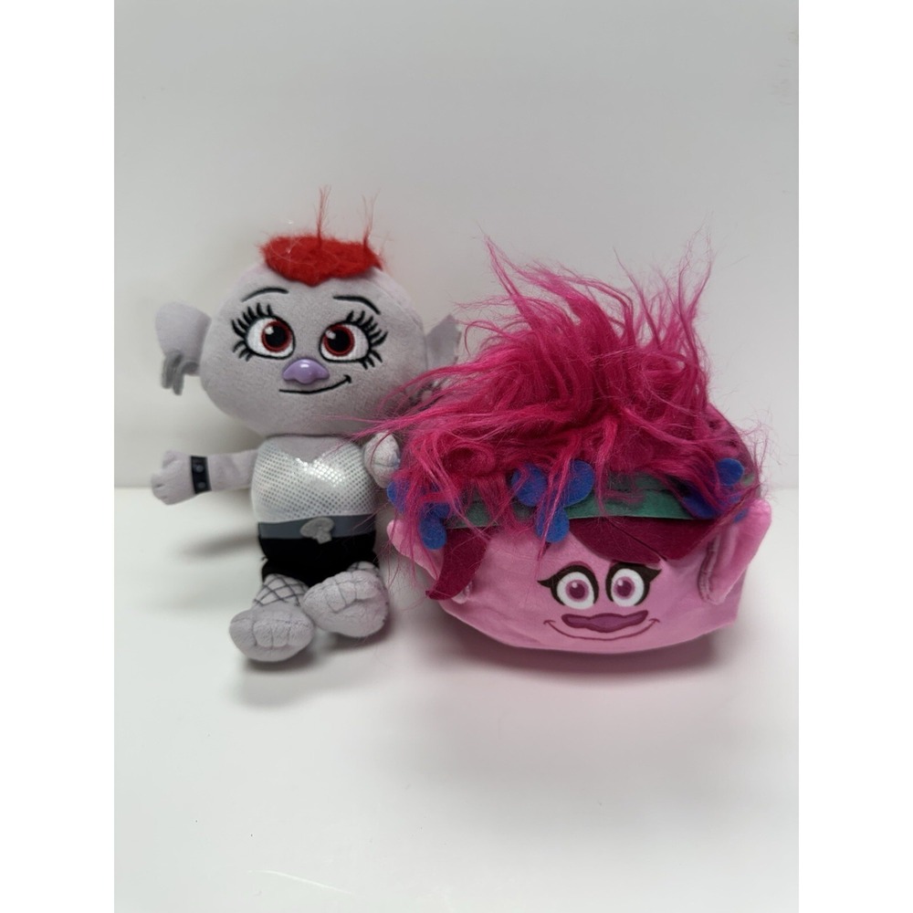 DreamWorks Trolls World Tour 8 Inch Small Plush‎ Barb And Dreamworks Poppy Cube